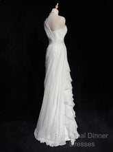 White Bodycon Satin Tulle Long Semi Formal Prom Dress Simple Wedding Dress